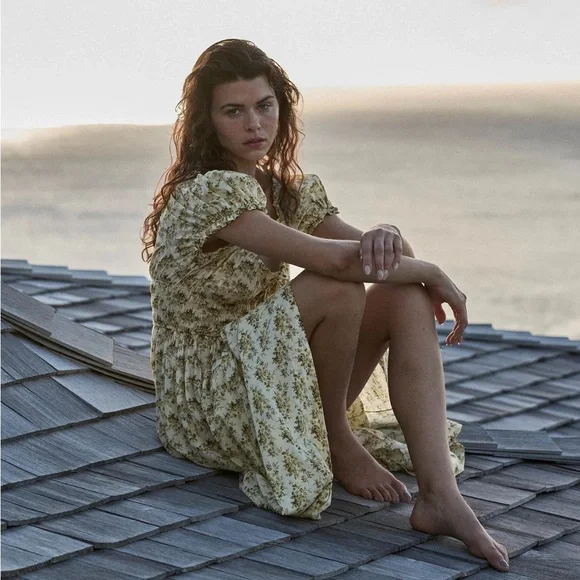 STUNNING NWT Dôen Ashlynn Dress in Citron Rosier Floral - Picture 4 of 8